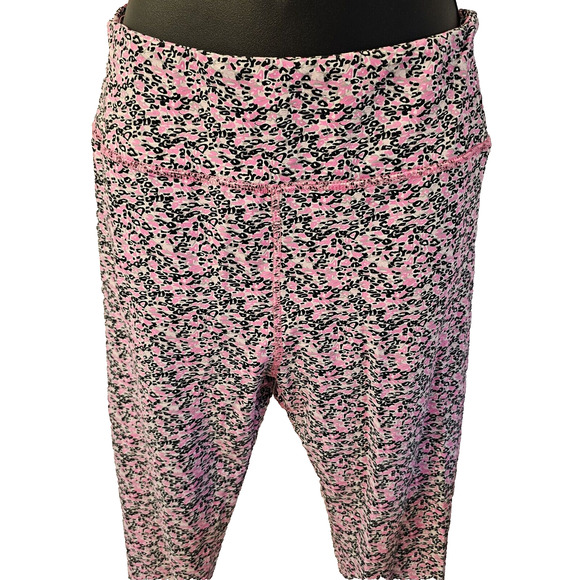 Lulu B Pink Neon Animal Print Nylon Leggings w/ UPF 50+ Size SMALL - Picture 1 of 5